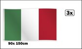 3x Vlag Italie 90cm x 150cm