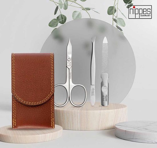 Bruin Leren Etui met Industriële Rits • Mijn Schooltas