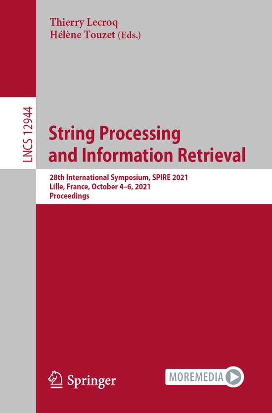 Lecture Notes in Computer Science12944- String Processing an ... - cover