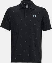 Under Armour Playoff Polo 3.0 Print-Black/Lime Surge/Static Blue Maat L
