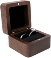 Ringdoosje hout - één of twee ringen - aanzoek - sieradendoos - huwelijk - bruiloft - walnoot - oorbellen doosje - cadeau - huwelijksaanzoek