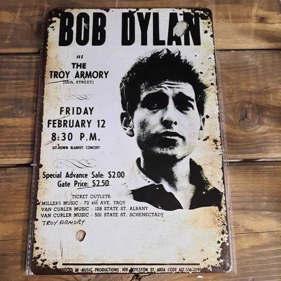 Bob Dylan at the Troy Armory wanddecoratie