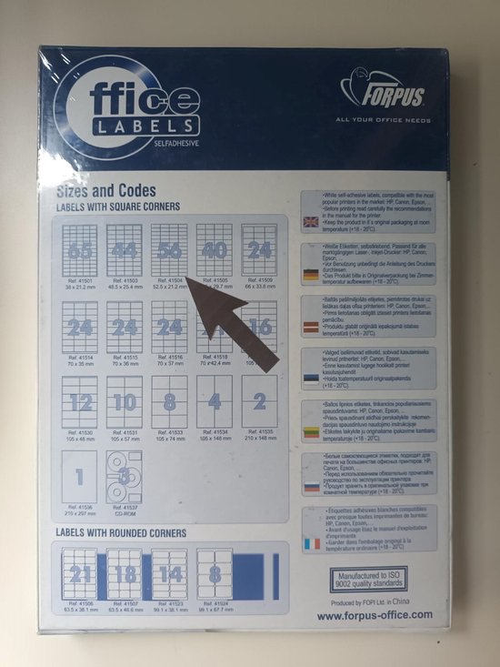 Kores Etiketten 10 Blatt DIN A4, 70 x 33,6, 240 Stück