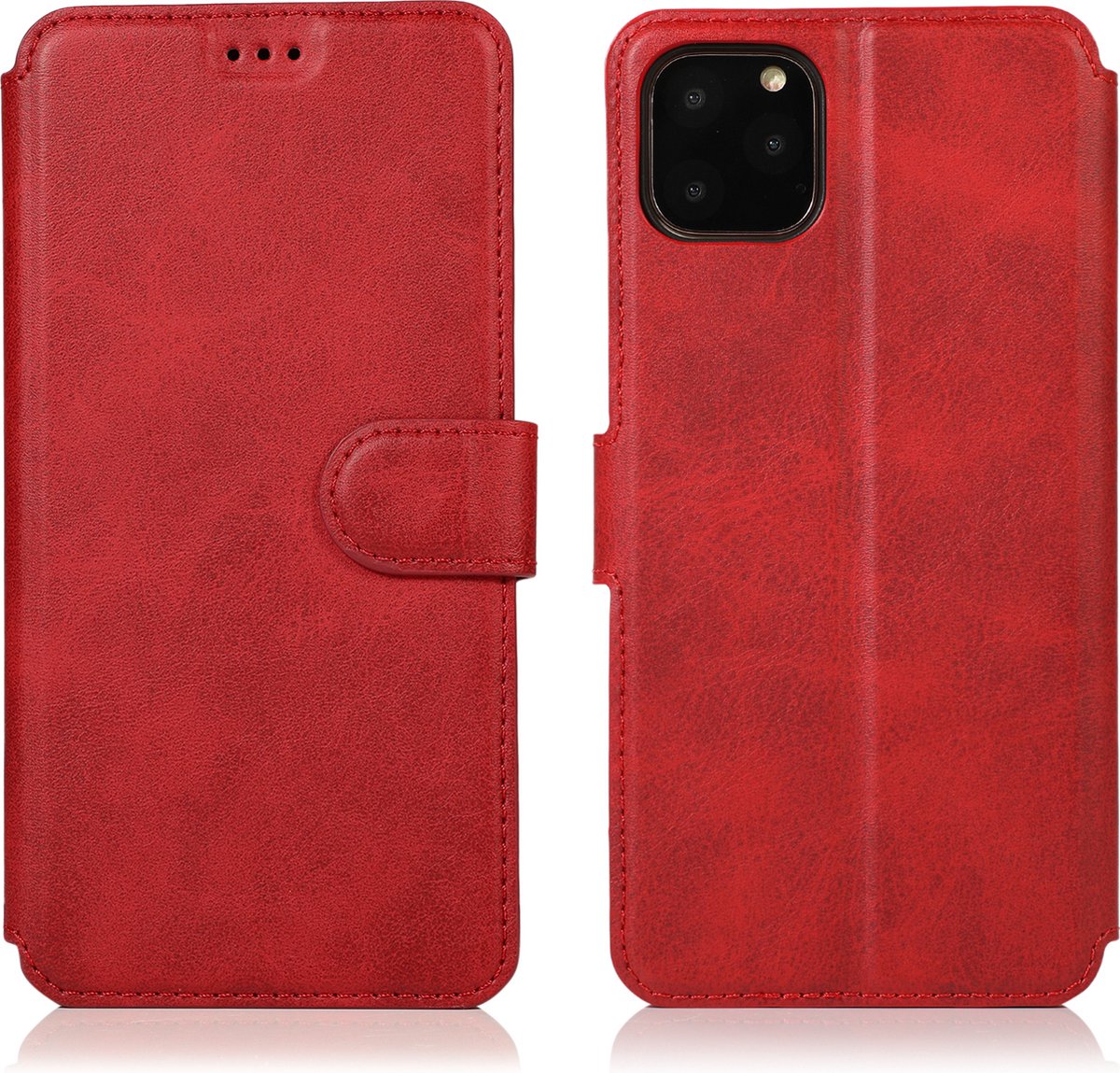 Bookcase Geschikt voor Apple iPhone 11 Pro - Rood - Pasjeshouder - Portemonnee