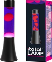 Lampe à Lave I-total 37cm X 9 Cm Glas /Aluminium 25w Lampe à Lava Zwart /Violet-Rose