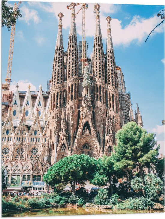 Vlag - Sagrada Familia in Barcelona, Spanje - 60x80 cm Foto op Polyester Vlag