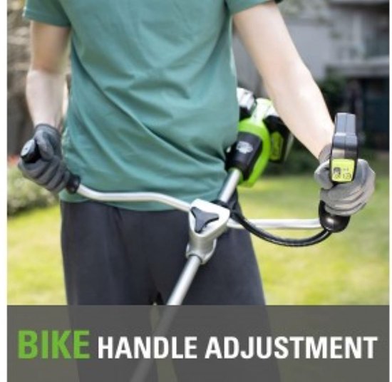 Greenworks Trimmer bosmaaier digipro 2 x 24 volt incl. 2 x 4a accu en dual lader GD24X2BCBK4X van Greenworks — afbeelding 3