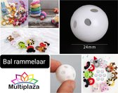Rammelaar bal "MULTIPLAZA" wit - 24mm - inzet bal - haken - baby - dieren - knutselen - hobby - speelgoed - knuffels
