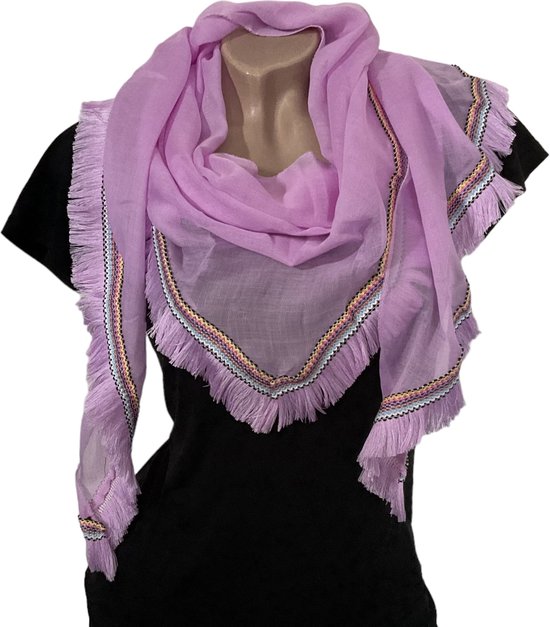Lange Dunne Driehoekige Sjaal - Lila/Paars - 180 x 75 cm (0356)
