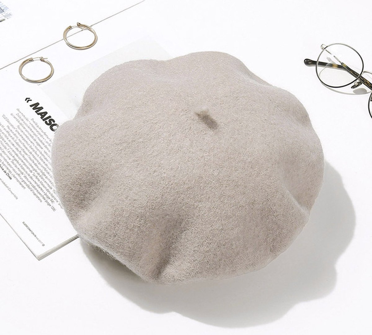 Baret Dames | Franse Hoed | Beige | Petje | Schilderhoed - Hoed Alpinopet Petje-kerstcadeau