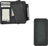 Iphone 5 / iPhone 5S back en book case pu-leder hoesje Zwart met magnetisch uitneembaar behuizing en sluiting Pearlycase