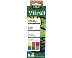 Pebeo vitrail transparant - set 6 x 20 ml