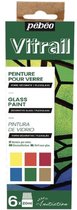 Pebeo vitrail transparant - set 6 x 20 ml