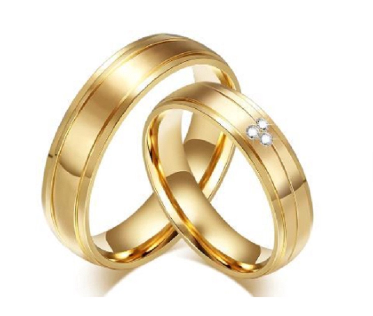 Обручальные кольца парные золотые Санлайт