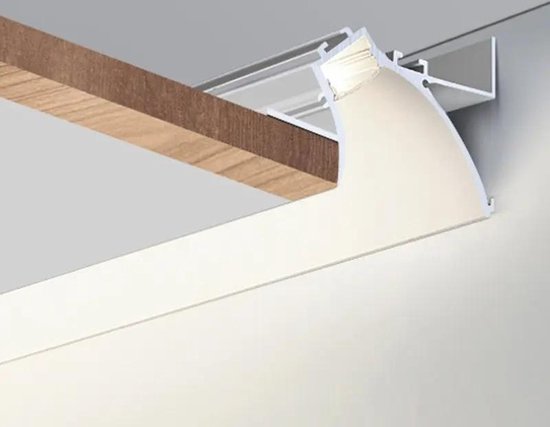 Wit aluminium profiel voor 2m enkel LED lint voor vals plafond - Kunststof - Zilver - SILUMEN