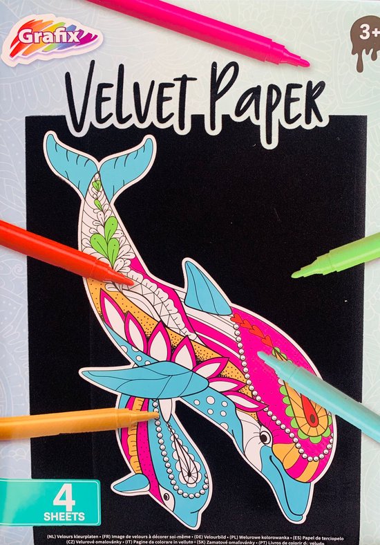 Grafix Velvet kleurplaten ''Onderwaterwereld'' Knutselen meisjes