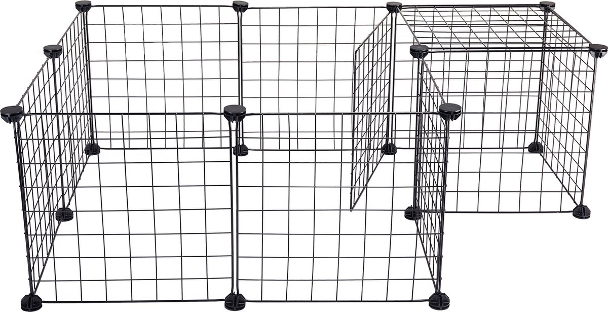 BRIAN & DANY Huisdier box draagbare kunststof hek kleine dieren met deur voor hamster, puppy, konijn, rat, cavia, 28 panelen, 105 x 70 x 70 cm, rook BRIAN & DANY Huisdier box draagbare kunststof hek kleine dieren met deur voor hamster, puppy, konijn, rat, cavia, 28 panelen, 105 x 70 x 70 cm, rook