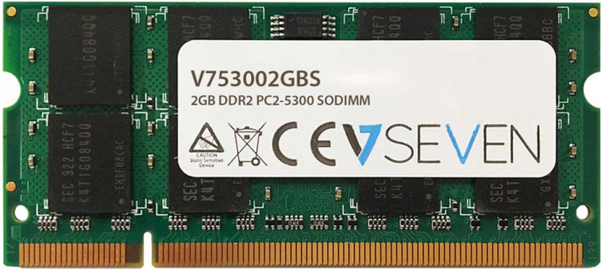 RAM geheugen V7 V753002GBS 2 GB DDR2