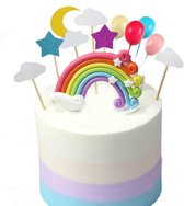 Joya Party® Regenboog Happy Birthday Taarttopper & Caketopper Set | Taartversiering | Decoratie Topper