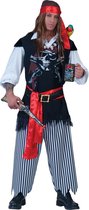 Funny Fashion - Piraat & Viking Kostuum - Piraat Nieuw Amsterdam Kostuum Man - rood - Maat 56-58 - Carnavalskleding - Verkleedkleding