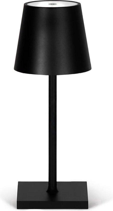 Lampe de table rechargeable - 2 pièces - Dimmable - Moderne - Sans fil - Aluminium - Câble inclus - Noir mat - Élégant