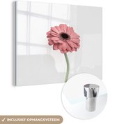 MuchoWow® Peinture sur verre 160x120 cm - Peinture sur verre - Fleurs - Rose - Nature - Wit - Plante - Photo sur verre acrylique - Peintures