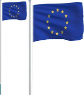 vidaXL - Vlag - met - vlaggenmast - Europa - 6,23 - m - aluminium