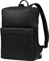 Bloomsbury Leather Unisex Laptop Backpack - Femme et Homme - 15,6 pouces / 16 pouces - Sac à dos - Cuir véritable - Zwart