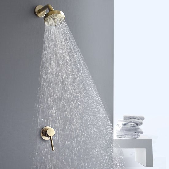 Geborsteld Goud Badkamer Douche Kop Waterval Toilet Bad Douche Kranen