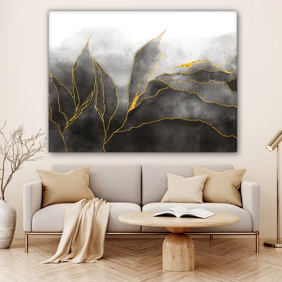 MuchoWow© Canvas Schilderij 60x80 cm Kamer Muur Schilderijen Decoratie Woonkamer Slaapkamer Room Decor Wall Decoration Art Painting Olifant - Watercolor - Wilde Dieren - Luxe
