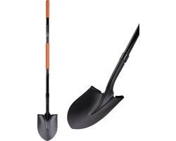 BLACK+DECKER Schep - 148 CM - Roestvrij - Koolstofstalen Kop en Glasvezel Handvat - Zwart