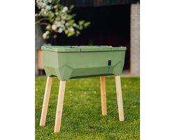Gusta Garden - Sammy Salad - Slimme kruidenpot met 15 L watertank en Deksel - Kweekbak - Plantenbak - Donkergroen