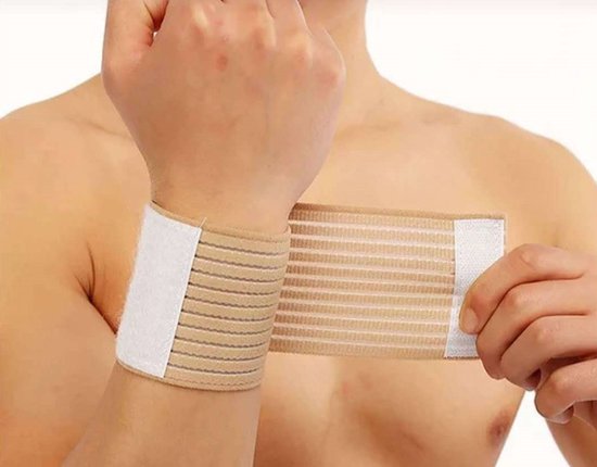 Polsbandage Met Klittenband I Polssteun I Polsbeschermer I Zwachtel I Beige I 1 Set I One Size