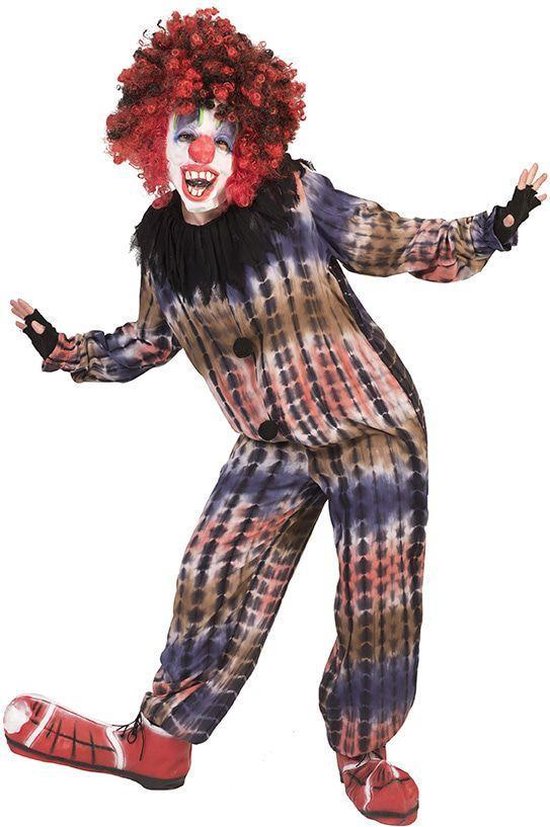 Monster & Griezel Kostuum | Krankzinnige Griezelige Horror Clown | Jongen | Maat 164 | Halloween | Verkleedkleding