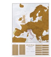 Kraskaart van Europa op posterformaat met de meest gedetailleerde cartografie (59 x 84 cm)
