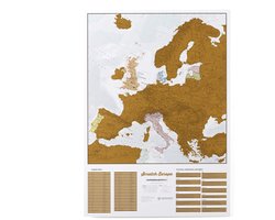 Kraskaart van Europa op posterformaat met de meest gedetailleerde cartografie (59 x 84 cm) - kraskaart wereldmap - kraskaart europa - kraskaart wereldkaart - kraskaart reizen