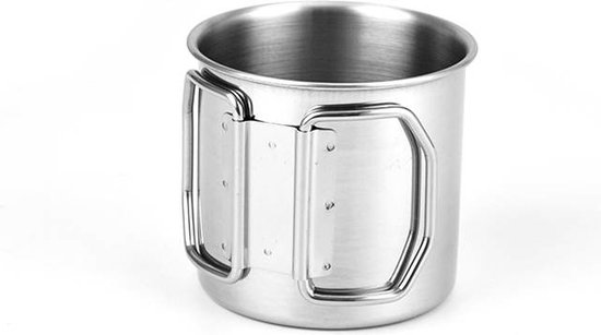 RVS beker - Mok - 250ml - Roestvast staal - Outdoor - Survival - Inklapbaar - Hiking & Wandelen van Merkloos — afbeelding 5