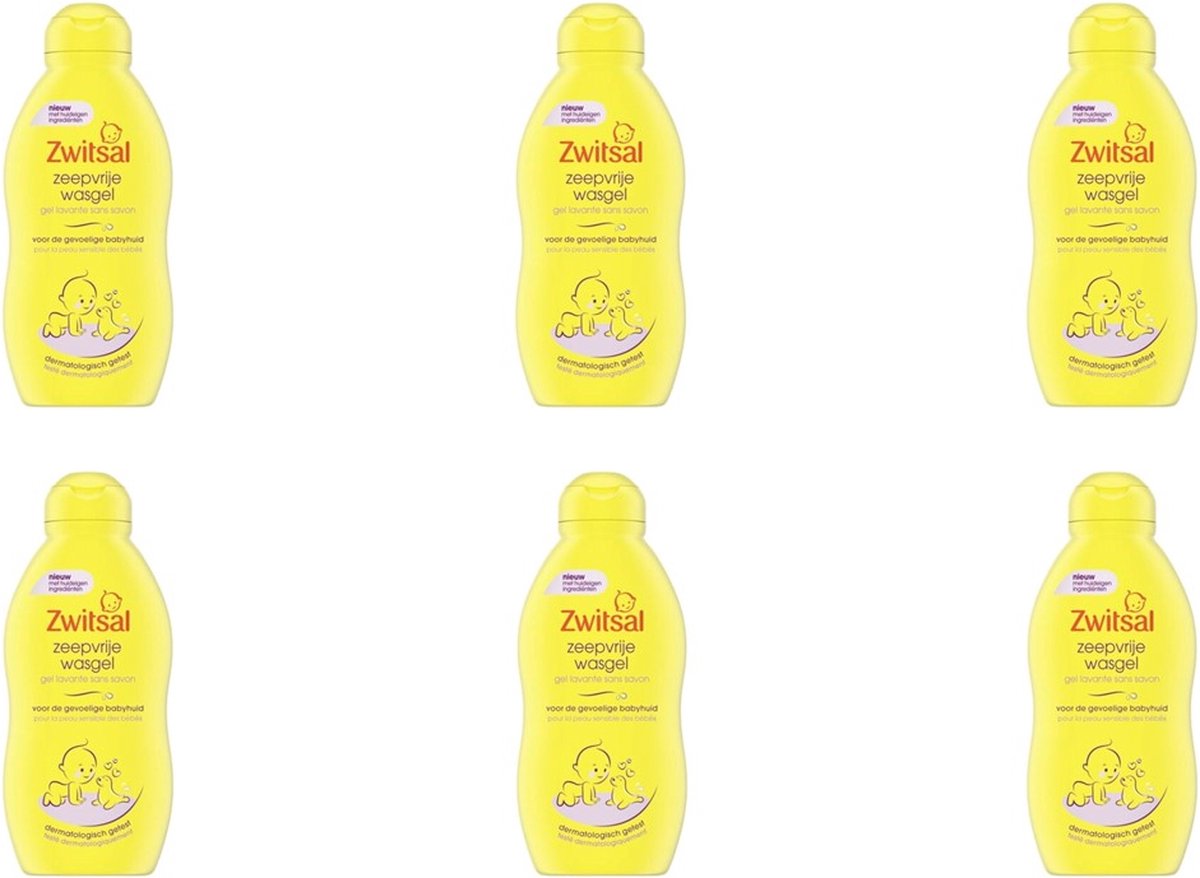 Goedkoopste Zwitsal Zeepvrije Wasgel - 6 x 200 ml - Voordeelverpakking