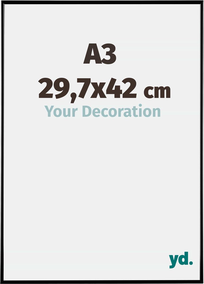 yd. Your Decoration - Fotolijst A3 29,7x42 cm - Kunststof - Zwart Hoogglans - Evry