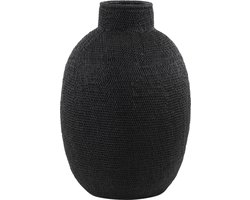 Light & Living Vaas Mashaba - Zwart - Ø40cm - Modern - Cadeau - Cadeautje - Cadeautjes - Cadeau vrouw - Cadeau man - Cadeau voor haar - Cadeau voor hem - Kado - Kado man - Kado vrouw