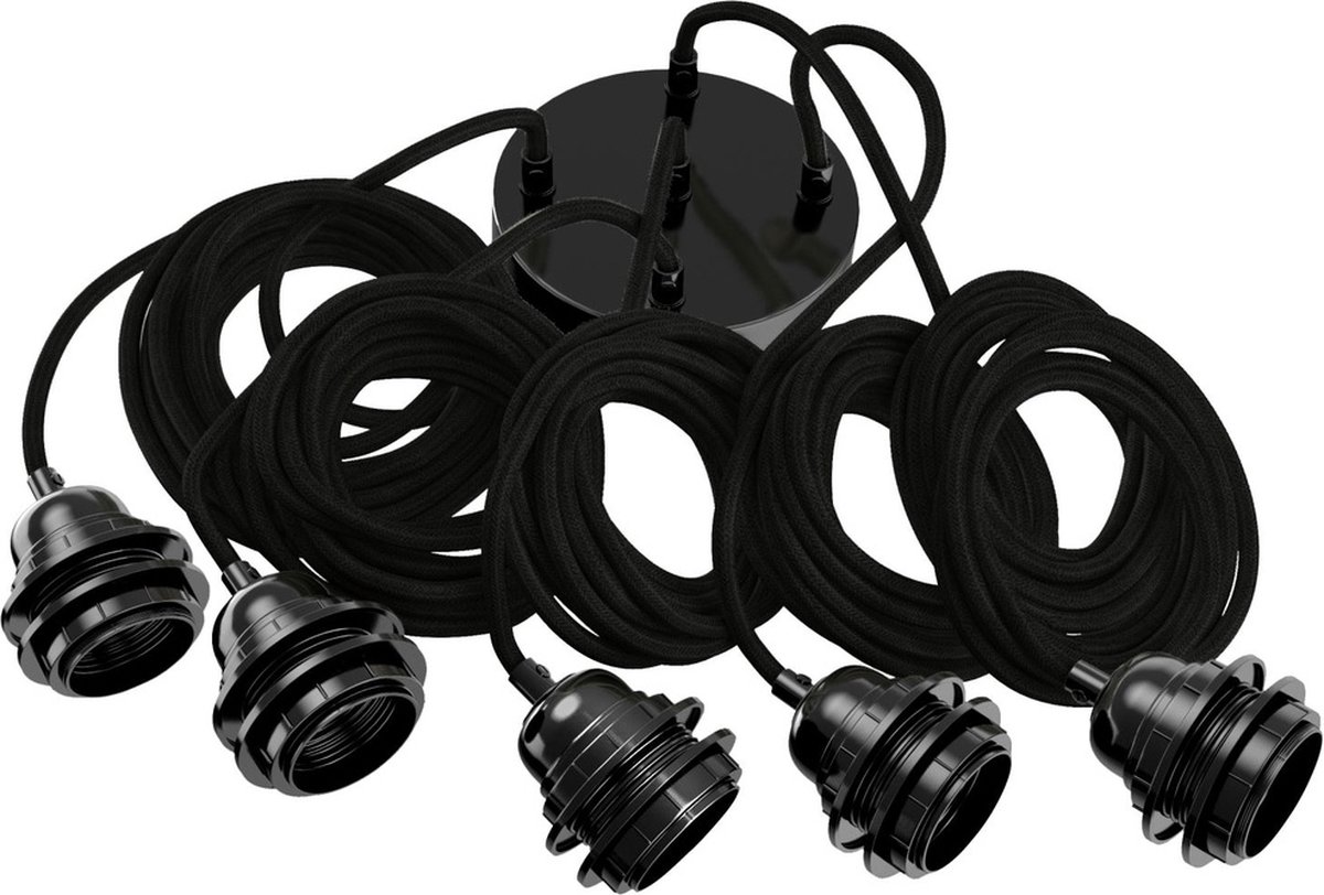 Lampfitting voor plafond - Zwart - 5 fittings