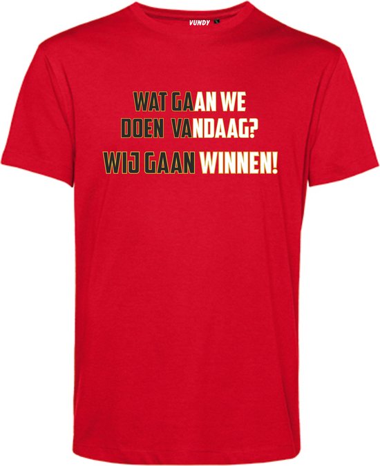 T-shirt kind Wij gaan winnen! | Feyenoord Supporter | Shirt Kampioen | Kampioensshirt | Rood | maat 68