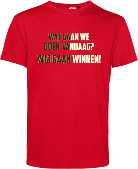 T-shirt kind Wij gaan winnen! | Rotterdam Supporter | Shirt Kampioen | Kampioensshirt | Rood | maat 164