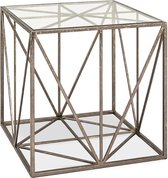 HakuShop Bijzettafel | Brons Metaal | Geometrische vormen | Vierkant | 50x50x50