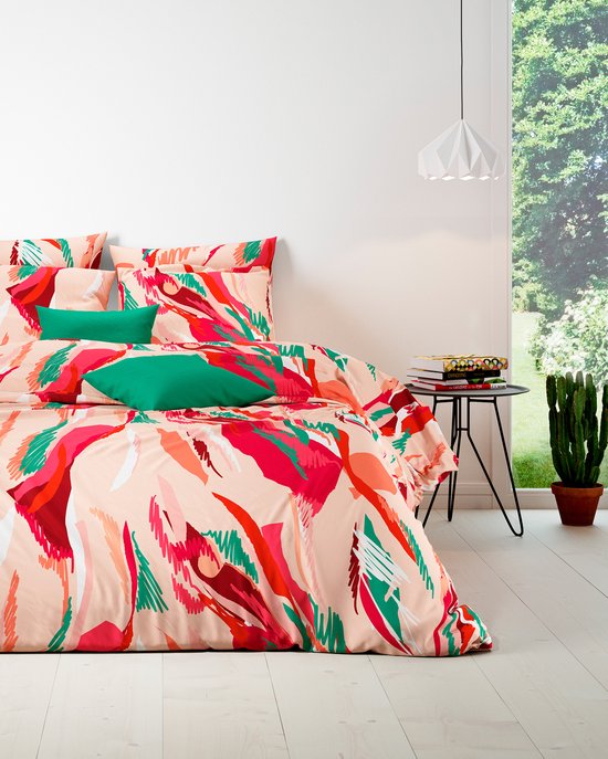 Mistral Home - DEKBEDOVERTREK - katoen renforcé - 240 x 220 cm + 65 x 65 cm - tweepersoons - Limited edition Sketchy - roze