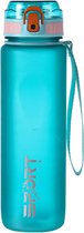 Waterfles 1000ml - Oriental Turquoise - Sport bidon 1L - Drinkfles Licht Blauw - Brighter Aqua Pink