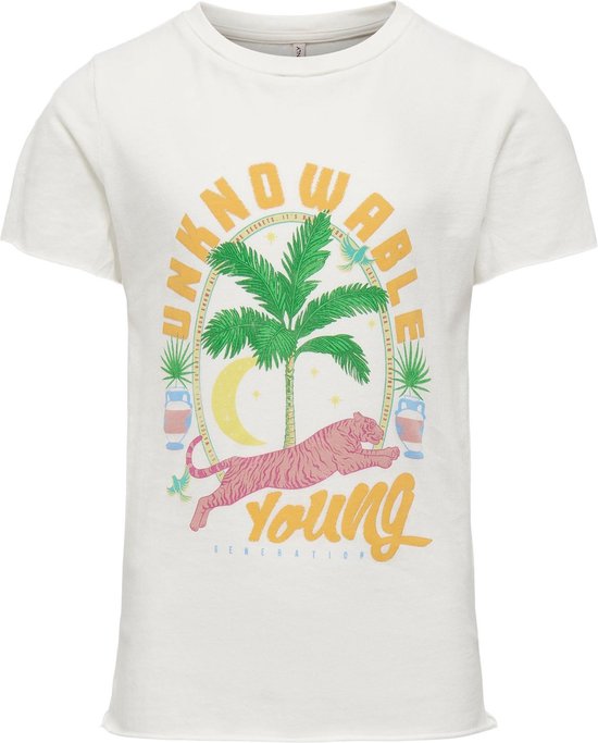 Kids Only Lucy Fit S/S Palm Tiger T-shirt Meisjes - Maat 158/164