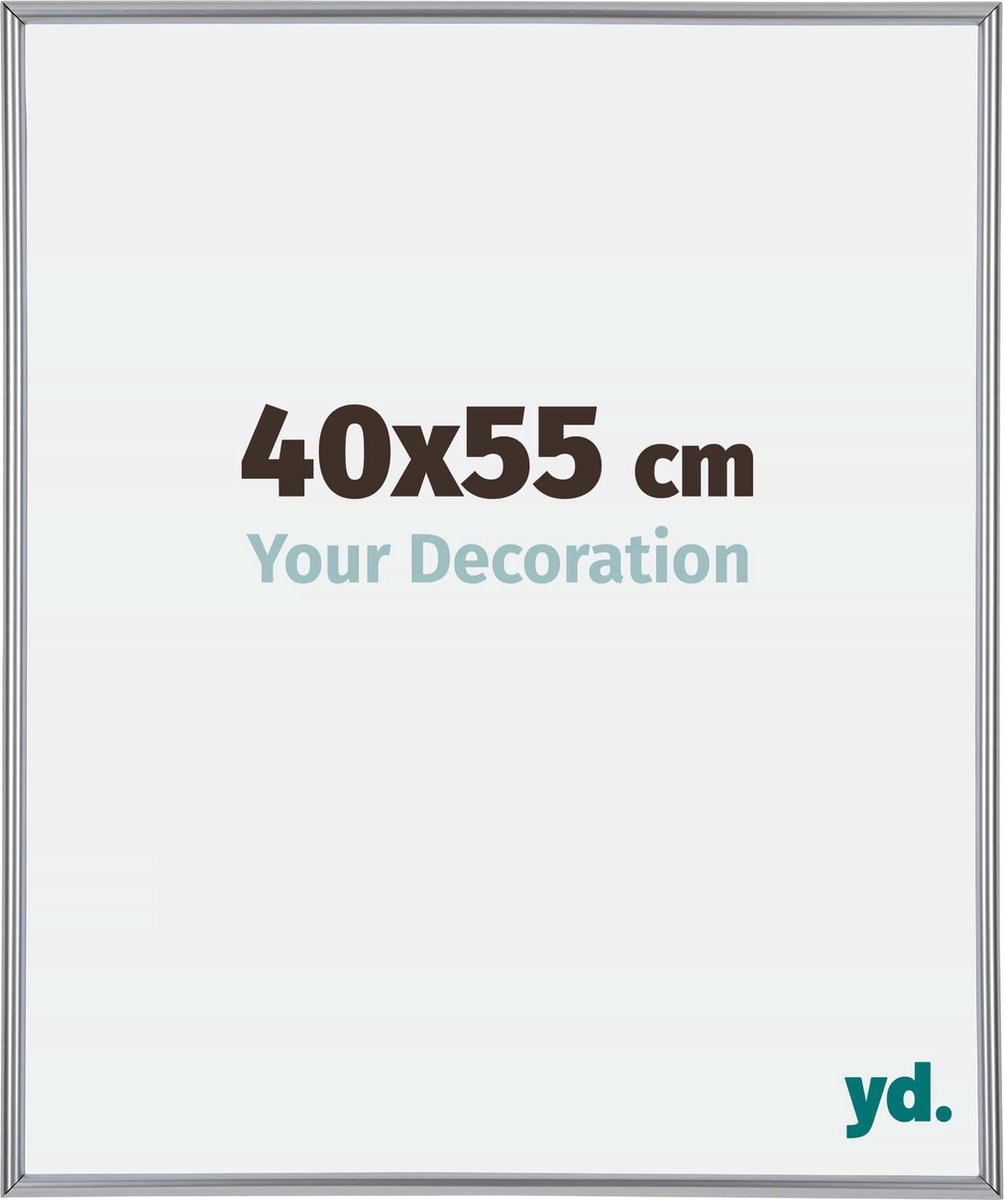 yd. Your Decoration - Fotolijst 40x55 cm - Kunststof - Zilver Hoogglans - Annecy