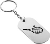 Akyol - tennisraket met bal Sleutelhanger - Tennis - de echte tennis liefhebber - tennis - tennis sleutelhanger - tennisbal - tennissen - 5 x 3 CM