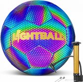 Ballon de Voetbal lumineux Lightball - Holographique - Pompe à ballon incluse - Cadeau - Set complet